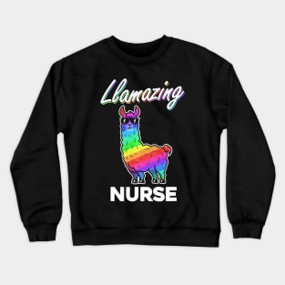 Llama T Shirt Llamazing Nurse Medical Rainbow Cool Art Gifts Crewneck Sweatshirt